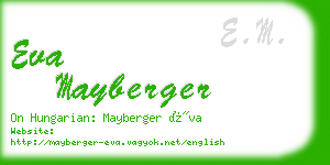 eva mayberger business card